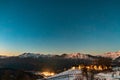 Winter sunset in the hills of Slovenia Royalty Free Stock Photo