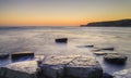 Winter sunset Kimmeridge Jurassic Coast.