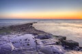 Winter sunset Kimmeridge Jurassic Coast.