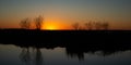 Winter Sunset On The Louisiana Marsh. Royalty Free Stock Photo