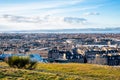 Winter sunset over Edinburgh and Firth of Forth Royalty Free Stock Photo