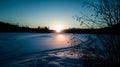 Winter Sunset Over Lake Royalty Free Stock Photo