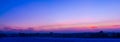 winter sunset panorama sky. sunset over a forest in Poland Royalty Free Stock Photo