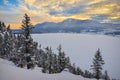 Winter Sunset in Purcell Mountains Royalty Free Stock Photo