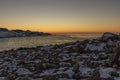 Winter sunset at Skagerrak sea in Sweden Royalty Free Stock Photo