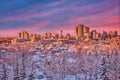 Winter Sunset Sky Over Downtown Calgary Royalty Free Stock Photo