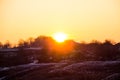 Winter sunset in the sky Ukraine Royalty Free Stock Photo