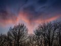 Winter sunset in Texas with a dramatic sky Royalty Free Stock Photo