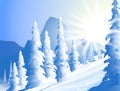 Winter Sunshine-Vector Illustration Royalty Free Stock Photo