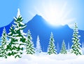 Winter Sunshine Vector illustration Royalty Free Stock Photo