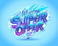 Winter super offer advertisement web banner template