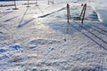 Winter swimming in frozen river