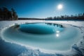 Winter swimming in frozen sea. Ice Plunges and Cold Therapies AI Generation