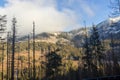 Winter Tatra Mountains. High peak view. Beautiful scenery of mountains in Poland. Winter travel Royalty Free Stock Photo