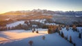 Winter Tatra mountains at sunrise