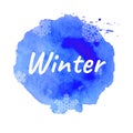 Winter Text With Blue Blot