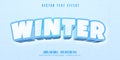 Winter text, cartoon game style editable text effect