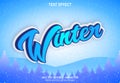 Winter text effect in blue color