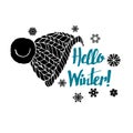 Winter text hello banner greeting background calligraphy