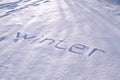 The Winter - text on snow