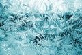 Winter texture of frost on the glass window as a background Royalty Free Stock Photo