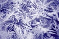 Winter texture of frost on the glass window as a background Royalty Free Stock Photo