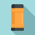 Winter thermo bottle icon, flat style Royalty Free Stock Photo