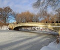 Bow Bridge in Central Park New York Royalty Free Stock Photo