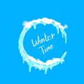 Winter Time Christmas Circle Ice and Snow Logo