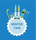 Winter time. Concept banner template. Royalty Free Stock Photo