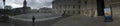 Panorama photograph of Dublin castle is which is a popular tourist destination in Ireland. This panorama was taken on a dark