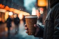 Winter Time: Hands Holding Hot Drink AI Generated