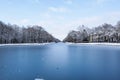 Living on the Nymphenburg Canal in Munich, expenisive, winter Royalty Free Stock Photo