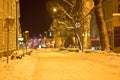 Winter time street scene in Krizevci Royalty Free Stock Photo