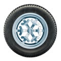 Winter tire concept. Car wheel with winter studded snow tire. 3D rendering