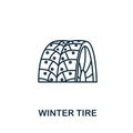 Winter Tire icon from winter collection. Simple line element Winter Tire symbol for templates, web design and infographics Royalty Free Stock Photo