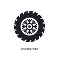 winter tire isolated icon. simple element illustration from winter concept icons. winter tire editable logo sign symbol design on Royalty Free Stock Photo