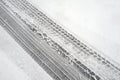Winter tire marks Royalty Free Stock Photo