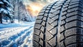 Winter Tire Tread Pattern Deep Grooves for Maximum Traction and Control on Snow and Ice