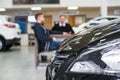 Winter tires in showroom of a car dealer Royalty Free Stock Photo