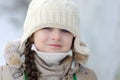 Winter toddler girl in warm hat