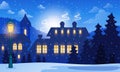 Winter town background 1