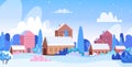 winter town snowy residential houses area cityscape background Royalty Free Stock Photo