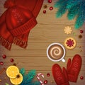 Winter traditional Background. Christmas Elements fir