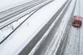 Winter traffic on the motorway Royalty Free Stock Photo