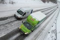 Winter traffic on the motorway Royalty Free Stock Photo