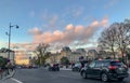 Winter traffic on the Quai de Montebello, Paris, France Royalty Free Stock Photo