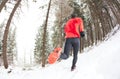 Winter trail running Royalty Free Stock Photo