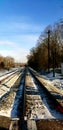 Winter traintracks Royalty Free Stock Photo