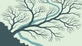 Winter tree with sparse branches, symbolizing nature, solitude, and season. vector design Generative AI Royalty Free Stock Photo